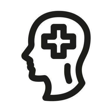 Düşünceli Ruh Sağlığı Psikolojisi, Profesyonel Modern Hat Simgesi Başkanı. Minimum ve benzersiz baş sembolü zihin farkındalığını ifade eden duygu terapisi düşünme terapisi konsepti dengesini sağlar.