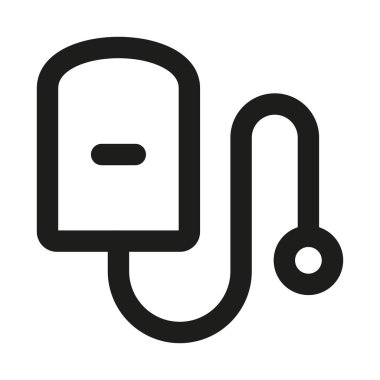 Basit Serum Profesyonel Modern Satır Simgesi. Enjeksiyon tüpünü temsil eden minimum ve temiz tıbbi sembol. Sağlık tedavisi terapisi ve laboratuvar ilaçları.