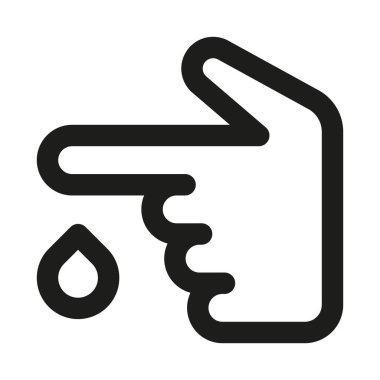Kan Düşürme Profesyoneli Modern Hat Simgesi ile El. Minimum ve benzersiz tıbbi sembol kan nakli ve hasta arabasını temsil ediyor.