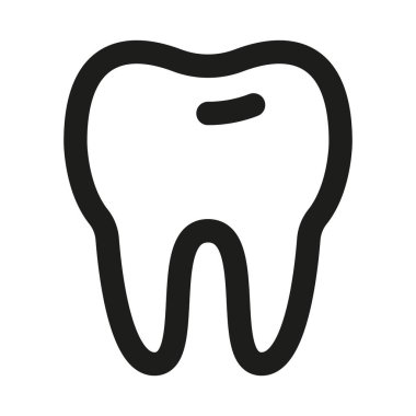 Diş Profesyoneli Modern Satır Simgesi. Diş sağlığı ve diş sağlığı konseptini temsil eden minimum ve benzersiz diş sembolü