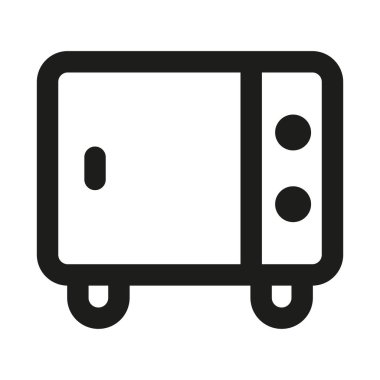 Mikrodalga Profesyonel Modern Hat Simgesi. Asgari mutfak gereçleri ısıtma yemek tasarımı tasarımı