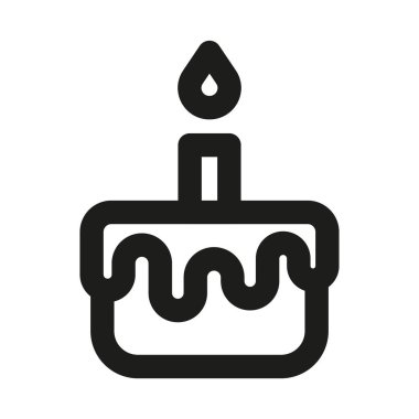 Basit Kek Profesyonel Modern Satır Simgesi. Minimal pastane tatlı tatlı kutlama özeti