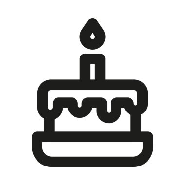 Doğum günü pastası Profesyonel Modern Hat Simgesi. Minimum kutlama tatlı parti tatlı pasta tasarımı