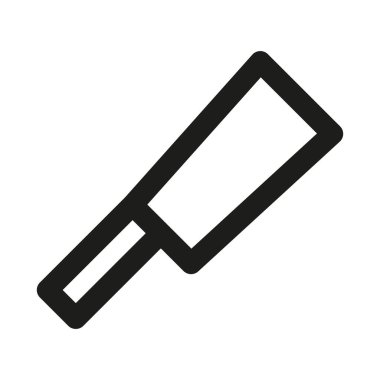 Kasap Profesyonel Modern Satır Simgesi. En az et kesimi mutfak hazırlama taslak tasarımı