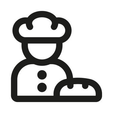 Baker Profesyonel Modern Hat Simgesi. Asgari mutfak aşçısı ekmek hamuru taslak tasarımı