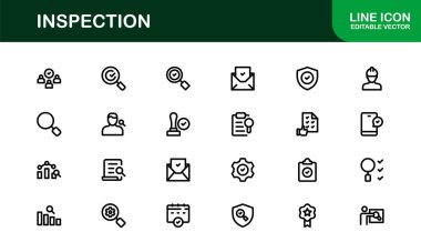 Teftiş Simgeleri Kalite Kontrol, Güvenlik ve Denetim Görselleri için Yüksek Kaliteli Vektör Sembolleri