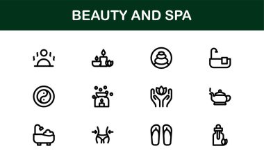 Modern Wellness Markalaştırma ve Dijital Tasarım için Nihai Güzellik ve Spa Simgesi Koleksiyonu Salonlar için Mükemmel Cilt ve Gevşeme Projeleri