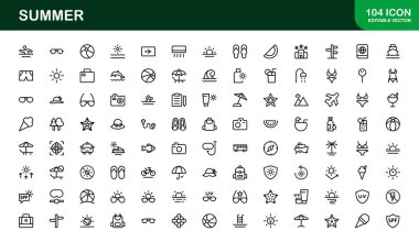Tasarlanmış Temiz Resimler Tasarlanmış Profesyonel Yaz Simgesi Koleksiyonu