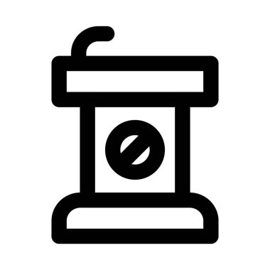 Topluluk önünde konuşma için tribün ikonu. Sözcü Tribune Modern Profesyonel Satır Simgesi, podyum sahnesi sunum tartışması ve liderliği temsil eden minimum temiz tasarıma sahiptir.