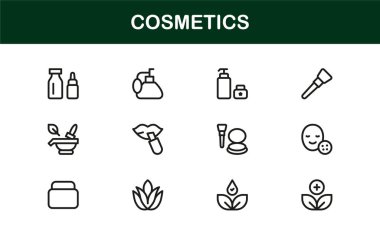 Kozmetik Güzelliği Uzman Çizgisi Simgesi Zarif Markalaşma ve Biçimlendirme İçin Modern Minimum Vektör Simgelerini Ayarla