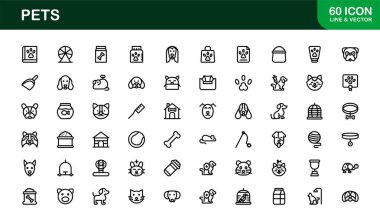 Evcil hayvanlar için evcil hayvan bakım ikonu. Hayvan bakımını, evlat edinmeyi ve hayvan arkadaşlığını temsil eden en temiz tasarıma sahip Modern Profesyonel Satır Simgesi