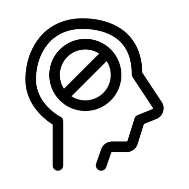 Bilinçsiz Zihin Modern Satırı Psikoloji, Akıl Sağlığı ve Bilişsel Kavram İllüstrasyonu Simgesi