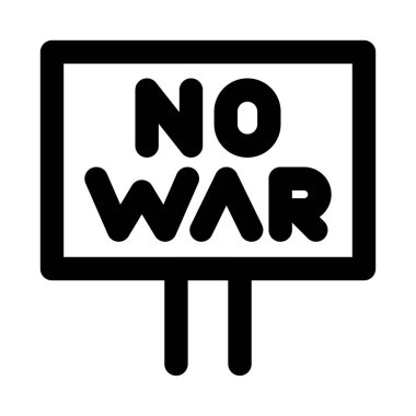 Savaş Tahtası Yok Barış, Savaş Karşıtı ve Sosyal Aktivizm İllüstrasyonu için Modern Satır Simgesi