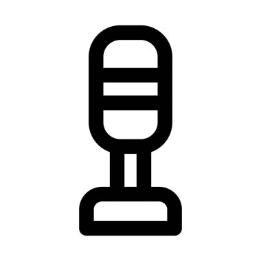 Kayıt, Ses ve İletişim Illustratio için Mic Modern Satır Simgesi