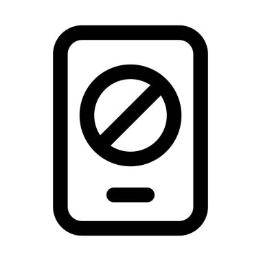 Dijital Detox, Kısıtlamalar ve İletişim Denetim İllüstrasyonu için Telefon Modern Satırı Simgesi Yok