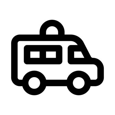 Ambulans Modern Hat Acil Durum, Sağlık Hizmetleri ve Sağlık Hizmeti İllüstrasyonu Simgesi