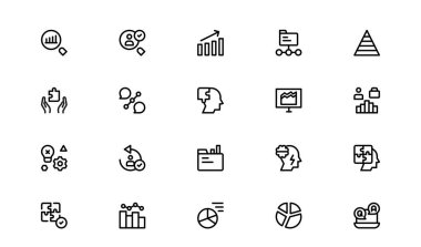 Analitik Mantık Bulma Kavramları Modern Profesyonel Satır Simgesi Belirleme Eşsiz, Asgari, Piksel Mükemmel Stratejik Düşünce ve Zeka Vektör Sembolleri