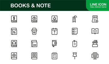 Kitap Okuma Kütüphanesi Çalışma Satırı Simgesi Profesyonel Eğitim ve Edebiyat İçin Modern Minimum Vektör Simgelerini Ayarla
