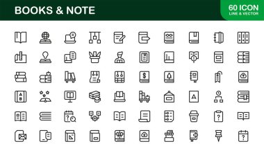 Kitap Okuma Kütüphanesi Çalışma Satırı Simgesi Profesyonel Eğitim ve Edebiyat İçin Modern Minimum Vektör Simgelerini Ayarla