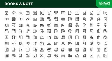 Kitap Okuma Kütüphanesi Çalışma Satırı Simgesi Profesyonel Eğitim ve Edebiyat İçin Modern Minimum Vektör Simgelerini Ayarla