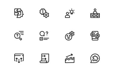 Analitik Mantık Bulma Kavramları Modern Profesyonel Satır Simgesi Belirleme Eşsiz, Asgari, Piksel Mükemmel Stratejik Düşünce ve Zeka Vektör Sembolleri