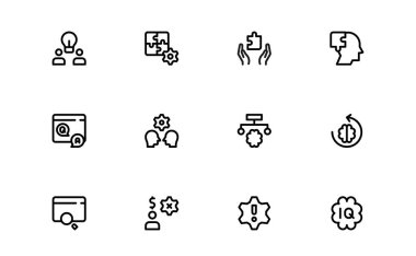 Analitik Mantık Bulma Kavramları Modern Profesyonel Satır Simgesi Belirleme Eşsiz, Asgari, Piksel Mükemmel Stratejik Düşünce ve Zeka Vektör Sembolleri
