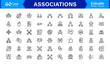 Temiz ve Profesyonel İlişkiler Çizgisi Simgesi Minimalist Modern Biçim ve Piksel Mükemmel Düzenleme Vektörleri İş ve Topluluk İçin