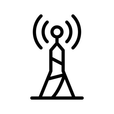 Telekomünikasyon Radyo Kulesi Yayın ve Sinyal İletimi Simgesi