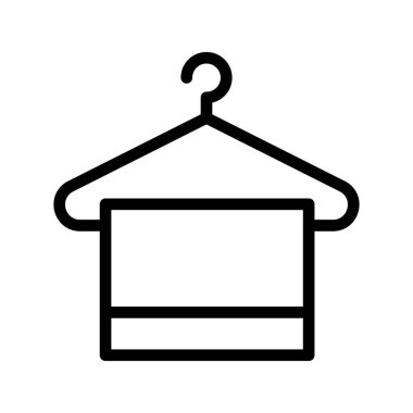 Banyo depolama organizasyonu ve modern iç dekorasyon için şık havlu askısı ikonu.