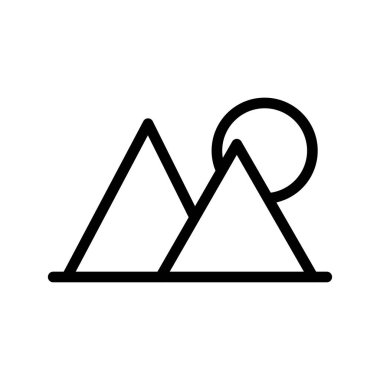 Cesur Minimalist Dağ ikonu açık hava macera seyahati ve doğa markalaşma arzusu için ayarlandı