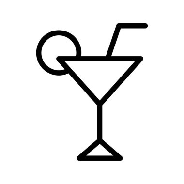 İçecek menüsü, bar markalaşması ve içecek tasarımı proj için canlı bir kokteyl simgesi ayarlandı