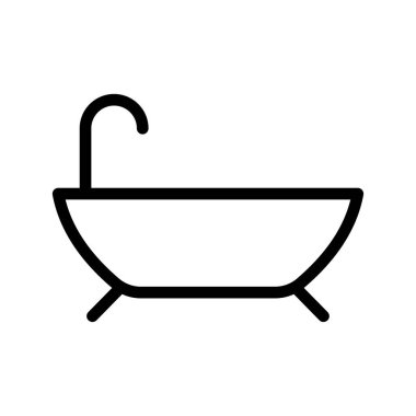 Banyo içi rahatlama temaları ve ev tasarımı projesi için şık bir küvet simgesi seti