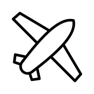 Havacılık, seyahat uygulamaları ve havayolu servis tasarım projesi için gösterişli uçak simgesi ayarlandı