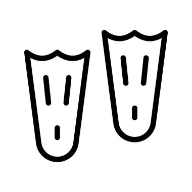 Dalış, şnorkelle yüzme ve su sporları tasarım projesi için canlı yüzme Fin simgesi seti