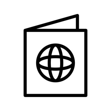 Seyahat belgeleri, sınır denetimi ve uluslararası gezi için resmi pasaport simgesi ayarlandı