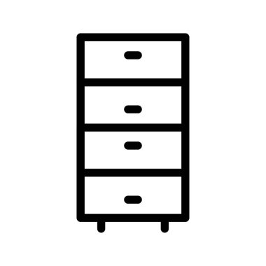 Ev depolama, yatak odası organizasyonu ve mobilya tasarımı için seçilmiş zarif Çekmeceler simgesi