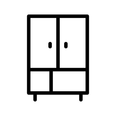 Ev depolama, dolap organizasyonu ve iç tasarım için kostüm simgesi