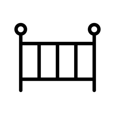 Cozy Baby Crib icon set for nursery, infant care, and childrens room design