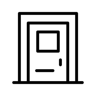 Ev, ofis ve iç tasarım uygulamaları için basit kapı simgesi seti