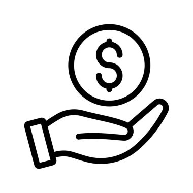 Finansal işlemler, ödemeler ve para yönetimi için El Tutma Dolar simgesi