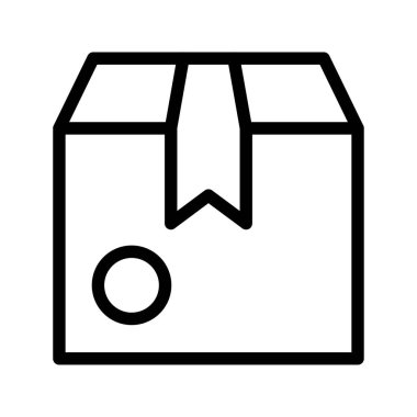 Paket Teslimatı, Ürün Paketi ve Lojistik Taşımacılık için Dayanıklı Nakliye Kutusu Simgesi