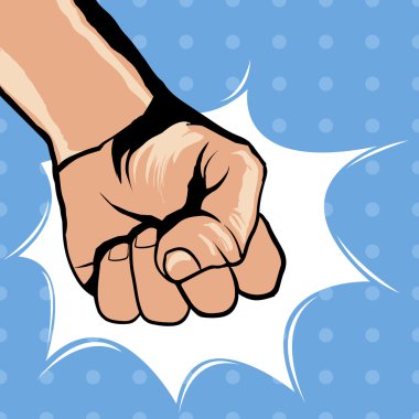 El mücadele. Popüler sanat tarzı.