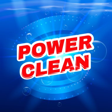 Detergent packaging vector template design. Power foam bathroom cleaner.