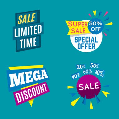Sale limited offer banner set. Marketing special offer. Modern graphic style.
