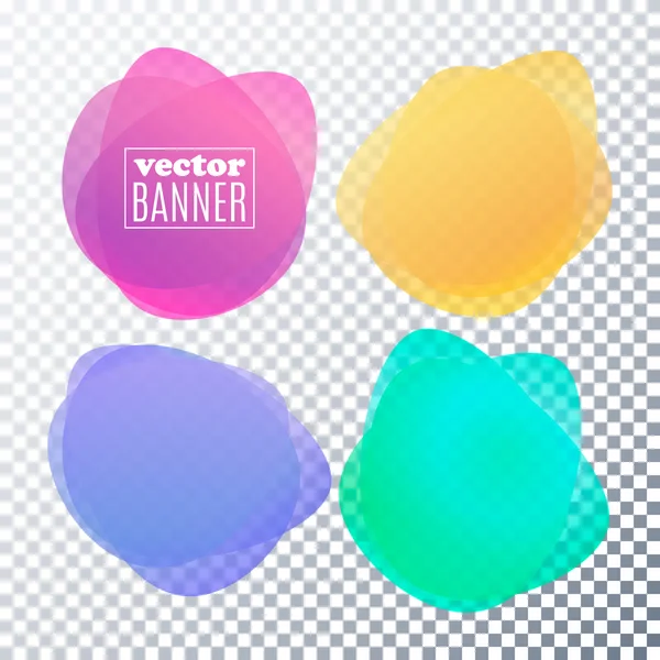 Set van ronde kleurrijke vectorvormen. Ontwerpelementen op transparante achtergrond. — Stockvector