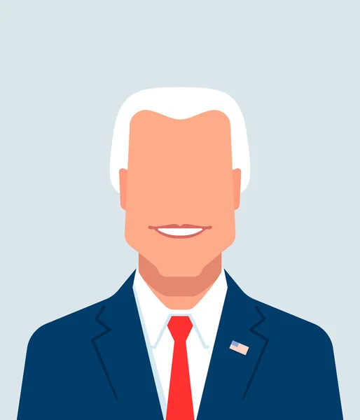 Avatar cartone animato di ritratto politico sorridente — Vettoriale Stock