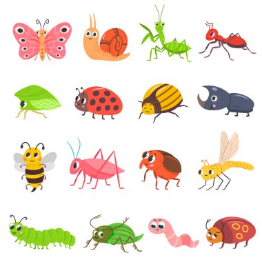 Cartoon insects and bugs.