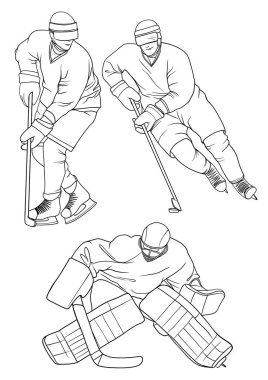 Hareket çizelgesindeki hokey oyuncusu çizimi