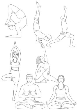 Yoga ana hatları çizim asanas