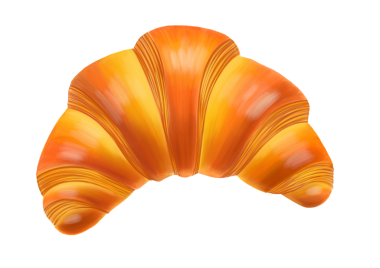 Gerçekçi kruvasan dijital resim elle çizilmiş Fransız pastası çizimi